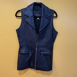 vintage 100% real leather vest